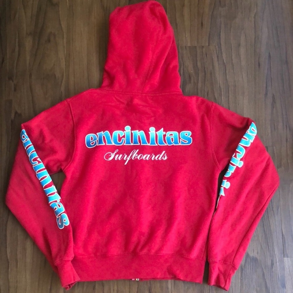Encinitas Surfboards Red Hoodie Sweater - Women